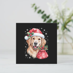 Golden Retriever Hund Weihnachtslicht Feiertagsfei Einladung