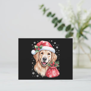 Golden Retriever Hund Weihnachtslicht Feiertagsfei Feiertagspostkarte