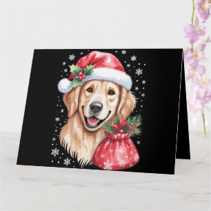Golden Retriever Hund Weihnachtslicht Feiertagsfei Karte