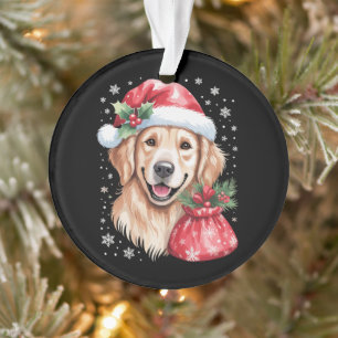 Golden Retriever Hund Weihnachtslicht Feiertagsfei Ornament