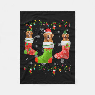 Golden Retriever Hund Weihnachtssocken Lights Welp Fleecedecke