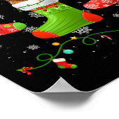 Golden Retriever Hund Weihnachtssocken Lights Welp Poster (Ecke)