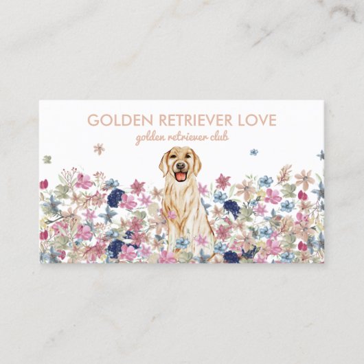 Golden Retriever Hund Zeichnend Visitenkarte (Vorderseite)