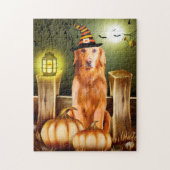Golden Retriever Hund zu Halloween Puzzle (Vertikal)