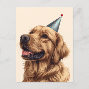Golden Retriever Hund zum Geburtstag Postkarte