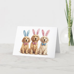 Golden Retriever Hunde Bunny Ears Feiertagskarte