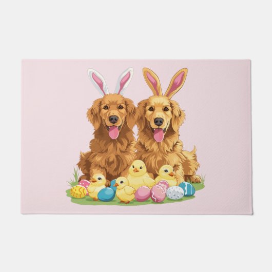 Golden Retriever Hunde Bunny Ears Fußmatte (Vorderseite)