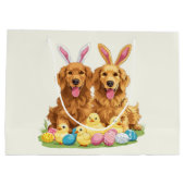 Golden Retriever Hunde Bunny Ears Große Geschenktüte (Rückseite)