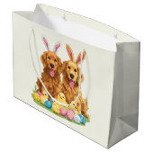 Golden Retriever Hunde Bunny Ears Große Geschenktüte (Rückseite Schrägansicht)