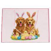 Golden Retriever Hunde Bunny Ears Große Geschenktüte (Vorderseite)
