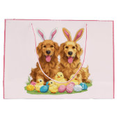 Golden Retriever Hunde Bunny Ears Große Geschenktüte (Rückseite)