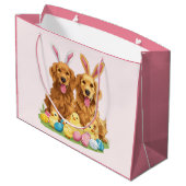 Golden Retriever Hunde Bunny Ears Große Geschenktüte (Rückseite Schrägansicht)