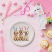 Golden Retriever Hunde Bunny Ears Pappteller (Party)