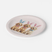 Golden Retriever Hunde Bunny Ears Pappteller (Schrägansicht)
