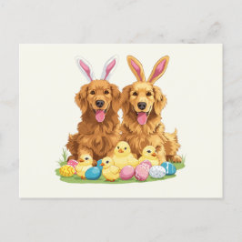 Golden Retriever Hunde Bunny Ears Postkarte