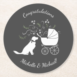 Golden Retriever Hunde Duschgeschlecht neutral Runder Pappuntersetzer