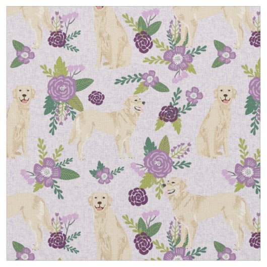 Golden Retriever Hunde Lavendel Stoff (Nahaufnahme)