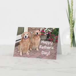 Golden Retriever Hunde mit Blume Vatertag Karte