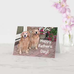 Golden Retriever Hunde mit Blume Vatertag Karte