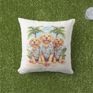 Golden Retriever Hunde mit hawaiianischen Shirts Kissen