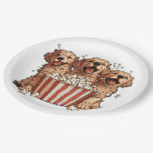 Golden Retriever Hunde Movie Popcorn Eimer Pappteller (Schrägansicht)