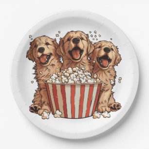 Golden Retriever Hunde Movie Popcorn Eimer Pappteller