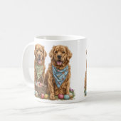Golden Retriever Hunde Ostern Korb Kaffeetasse (Vorderseite Links)