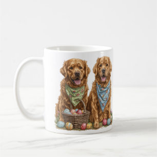 Golden Retriever Hunde Ostern Korb Kaffeetasse