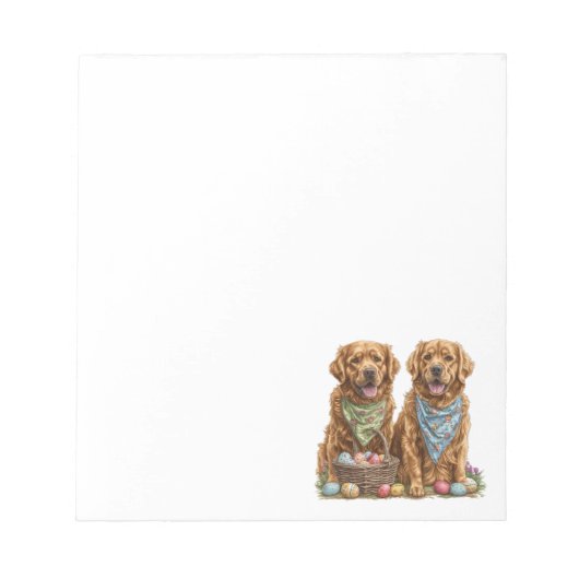 Golden Retriever Hunde Ostern Korb Notizblock (Vorderseite)