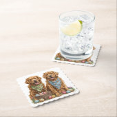 Golden Retriever Hunde Ostern Korb Untersetzer (Vor Ort)