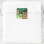 Golden Retriever Hunde Poker spielen Quadratischer Aufkleber (Tasche)