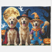 Golden Retriever Hunde Pumpkin Halloween Funny Fleecedecke (Vorderseite (Horizontal))