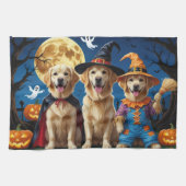 Golden Retriever Hunde Pumpkin Halloween Funny Geschirrtuch (Horizontal)