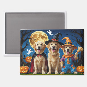 Golden Retriever Hunde Pumpkin Halloween Funny Magnet