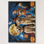 Golden Retriever Hunde Pumpkin Halloween Funny Puzzle (Vertikal)