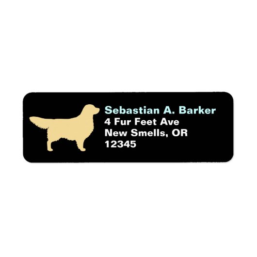 Golden Retriever Hunde Silhouette Rücksendeadresse (Vorne)