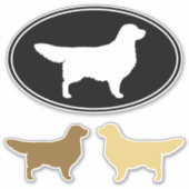 Golden Retriever Hunde Silhouetten Vinyl Sticker S (Vorderseite)
