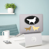 Golden Retriever Hunde Silhouetten Vinyl Sticker S (Laptop auf Schreibtisch)