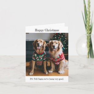 Golden Retriever Hunde Weihnachtskarte Karte