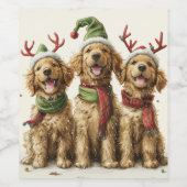 Golden Retriever Hunde Weinetikett (Einzelnes Label)