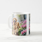 Golden Retriever Hunde Zucht Wasserfarbe Kaffeetasse (Vorderseite Links)