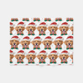 Golden Retriever Hunde Zucht Weihnachten Fleecedecke (Vorderseite (Horizontal))