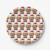 Golden Retriever Hunde Zucht Weihnachten Pappteller (Vorderseite)