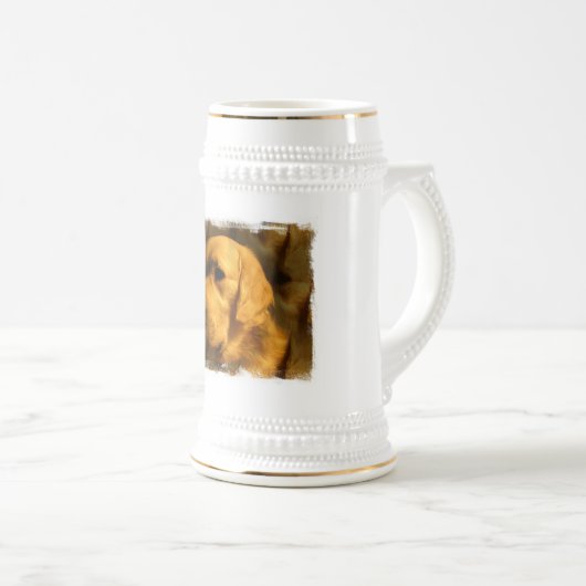 Golden retriever-Hundebier Stein Bierglas (VorderseiteRechts)