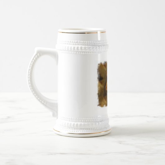 Golden retriever-Hundebier Stein Bierglas (Links)