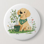 Golden Retriever Hundegarten Button (Vorderseite)