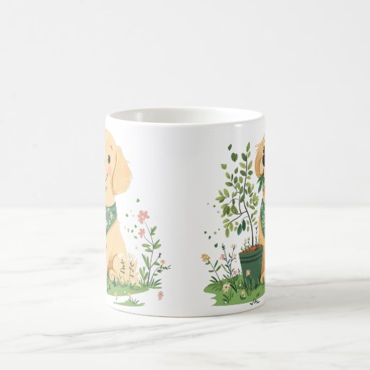 Golden Retriever Hundegarten Kaffeetasse (Mittel)