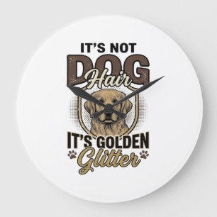 Golden Retriever Hundehaar Vintage Lustiges Shirt  Große Wanduhr