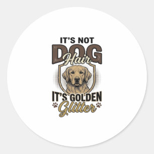 Golden Retriever Hundehaar Vintage Lustiges Shirt Runder Aufkleber
