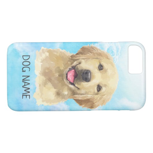 Golden retriever-Hundehaustier-Tier-Aquarell Case-Mate iPhone Hülle (Rückseite (Horizontal))